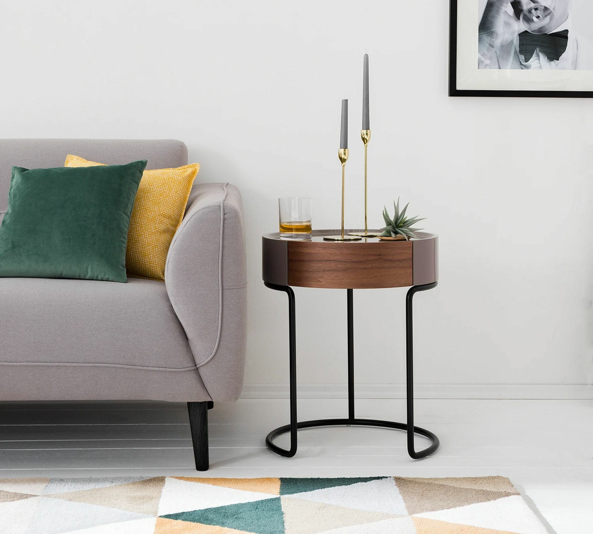 Side table Don Wood material / Metal Brown / Black 0