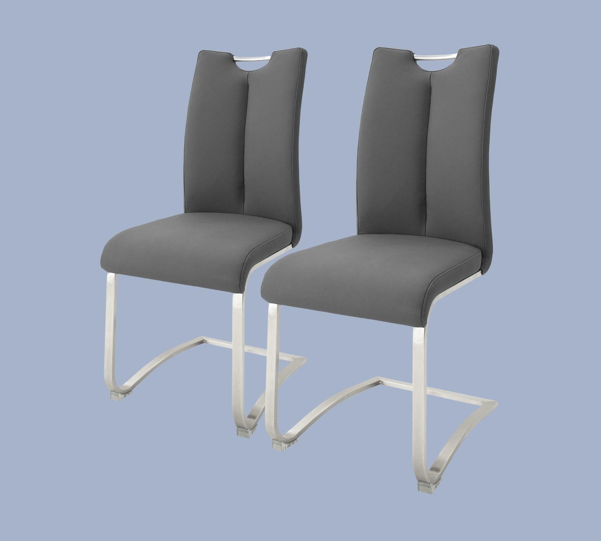Freischwinger Ratos (Set of 2) Faux Leather / Stainless Steel Gray 0