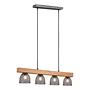 Ceiling lamp Cestino Solid wood 4-light brown 4