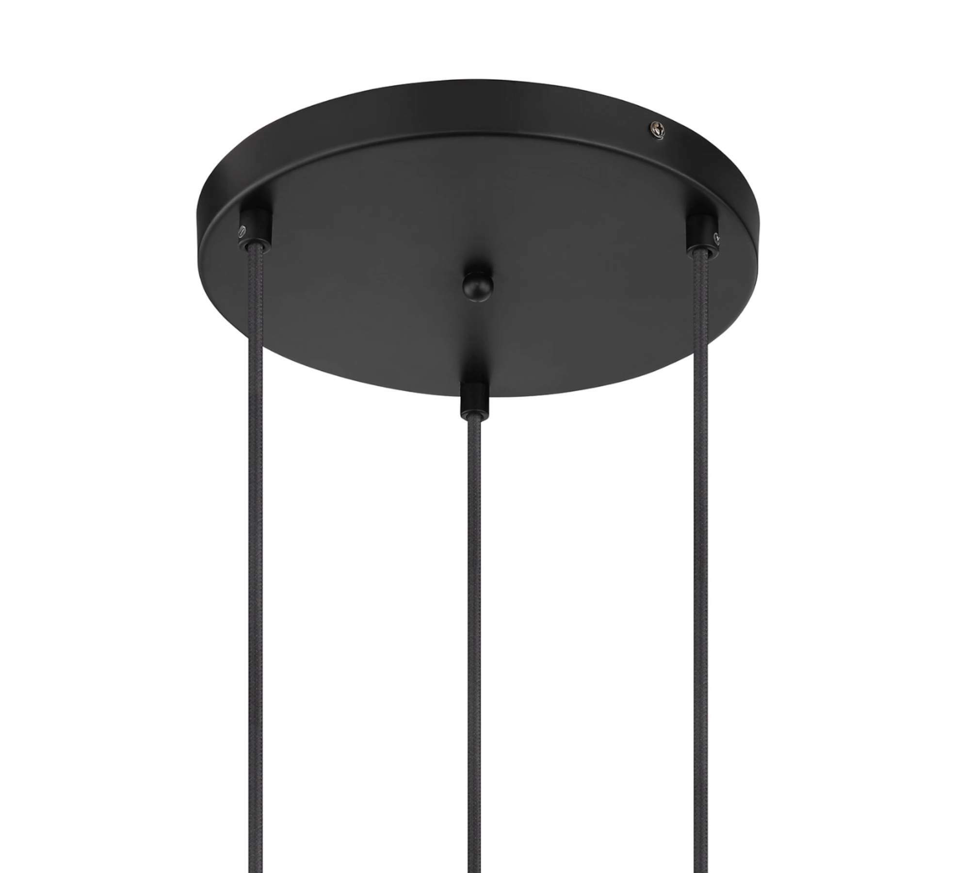 Pendant lamp 3-light metal black gold 4