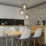 Pendant lamp 3-light metal black gold 5