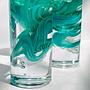 2x Atoll Candle Holder Glass Green 5