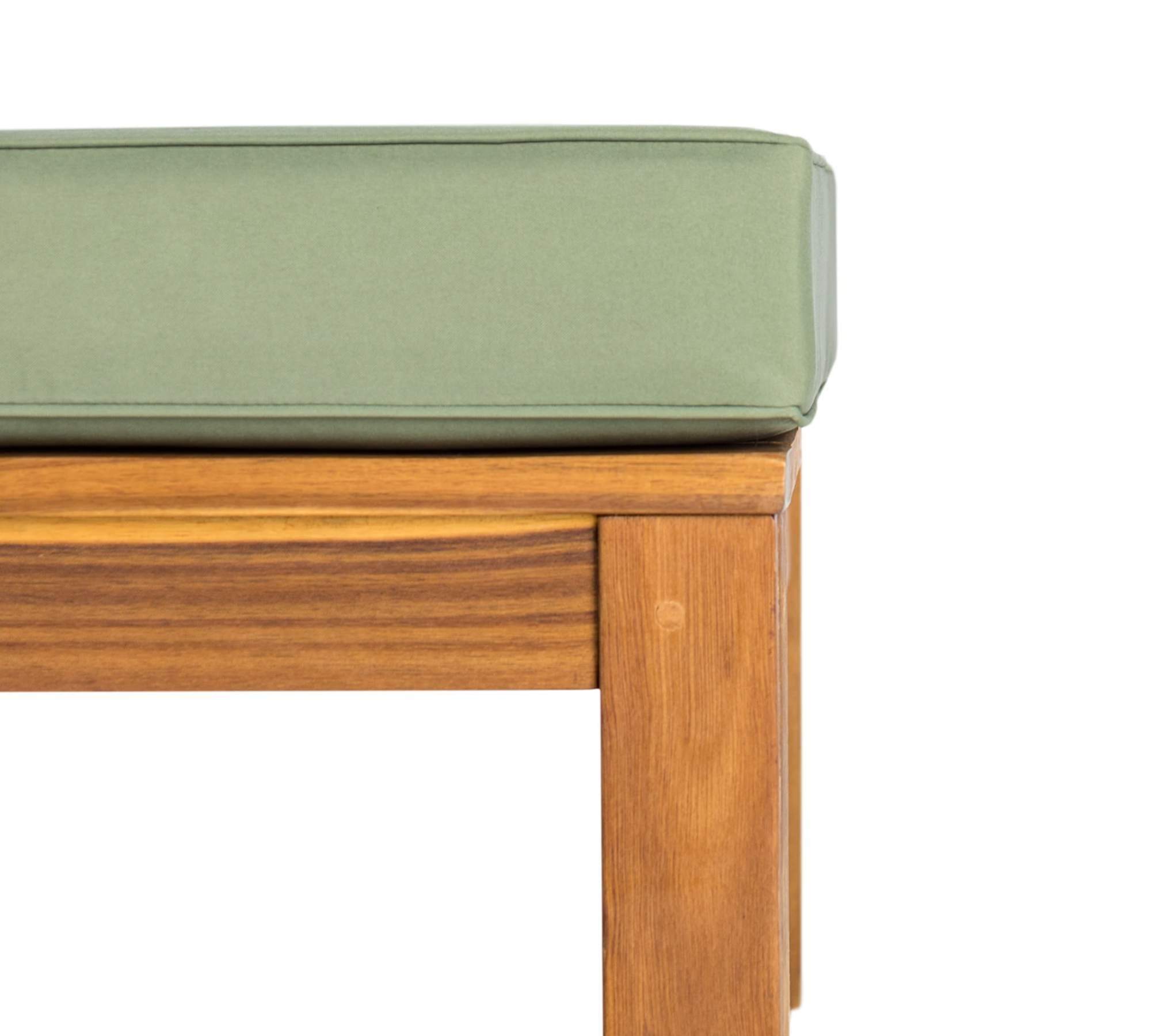 Loungetisch Akazienholz Webstoff Grün 1