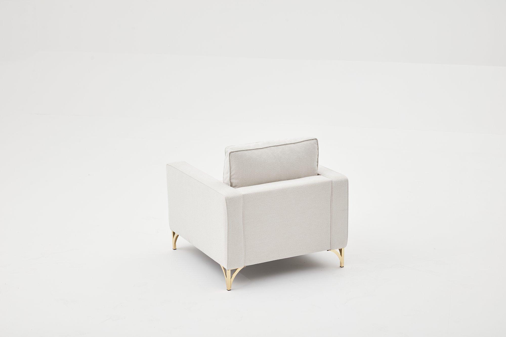 Lima Armchair Cream with gold legs 4