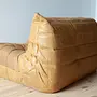 Togo Sectional Sofa Pull-Up Leather Camel Brown 2