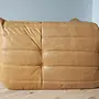 Togo Sectional Sofa Pull-Up Leather Camel Brown 3