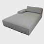 Daphne 1-seater chaise longue left Maya warm grey 7