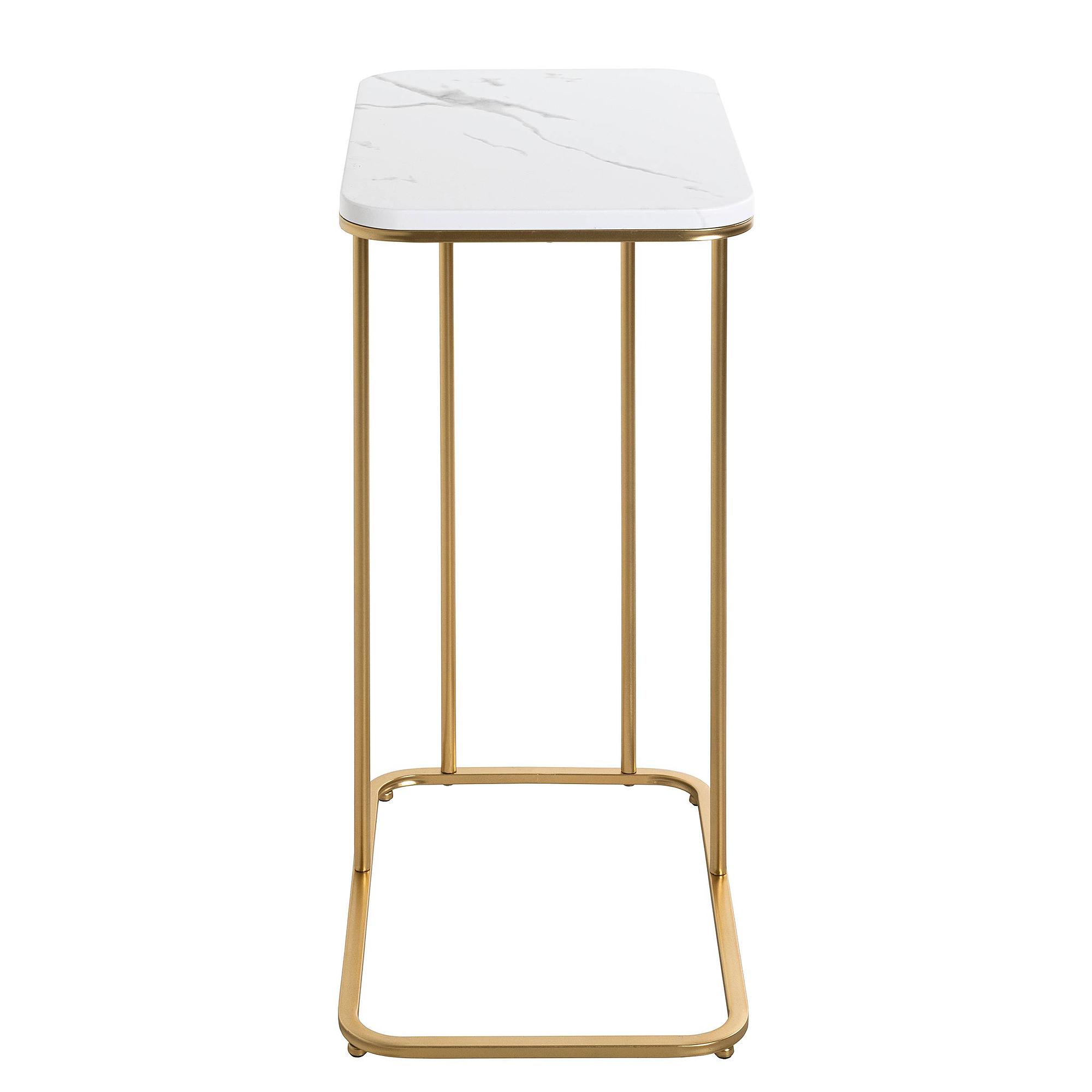 Albufeira Beistelltisch Marmor Weiß Gold 2