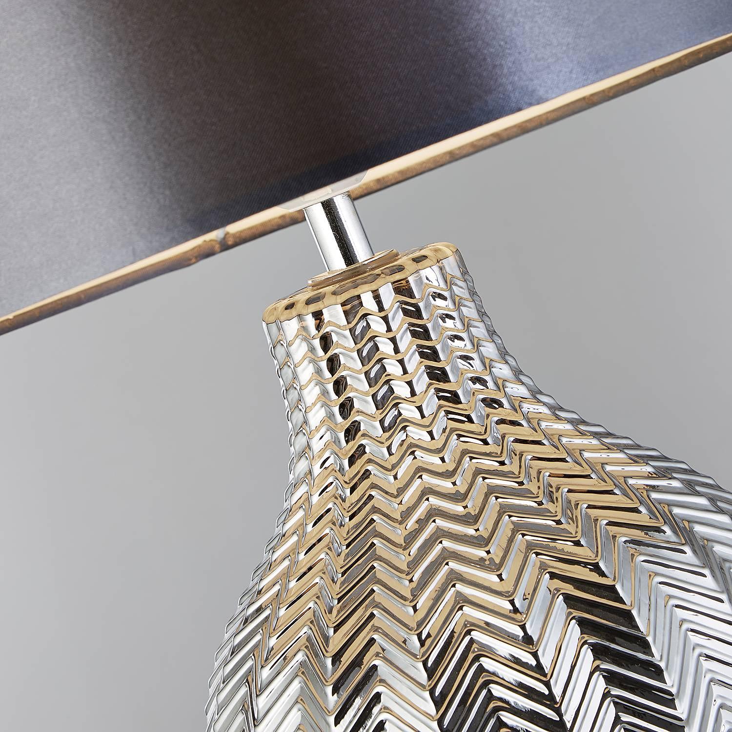 Chevron table lamp steel grey 1-light 2