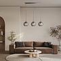 Balls Pendant Light Clear Glass Steel Black 3-light 1