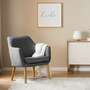 Loungesessel Massivhol Webstoff Grau 0
