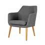 Loungesessel Massivhol Webstoff Grau 1