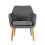 Loungesessel Massivhol Webstoff Grau 2