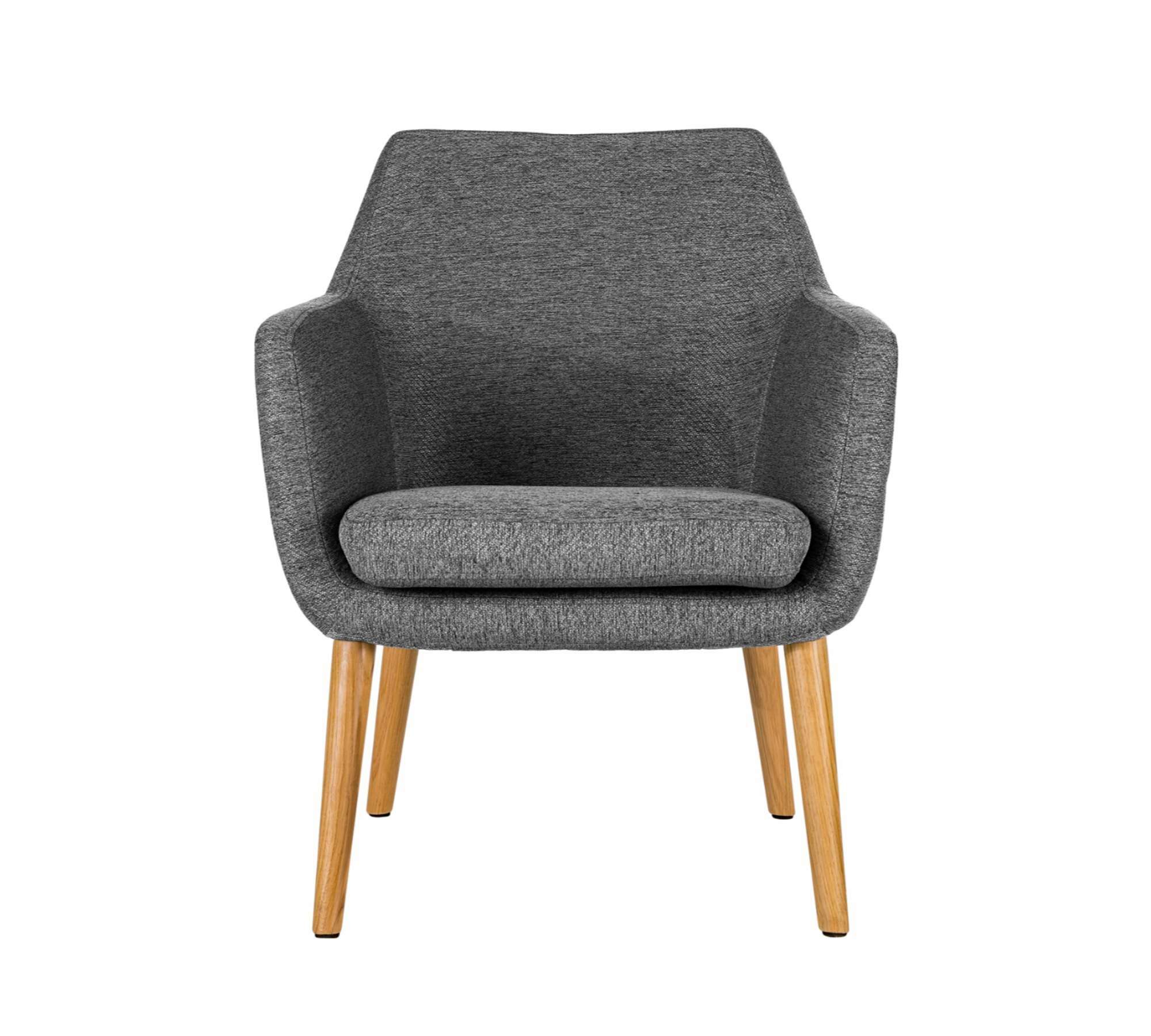 Loungesessel Massivhol Webstoff Grau 2