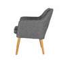 Loungesessel Massivhol Webstoff Grau 3