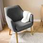 Loungesessel Massivhol Webstoff Grau 5