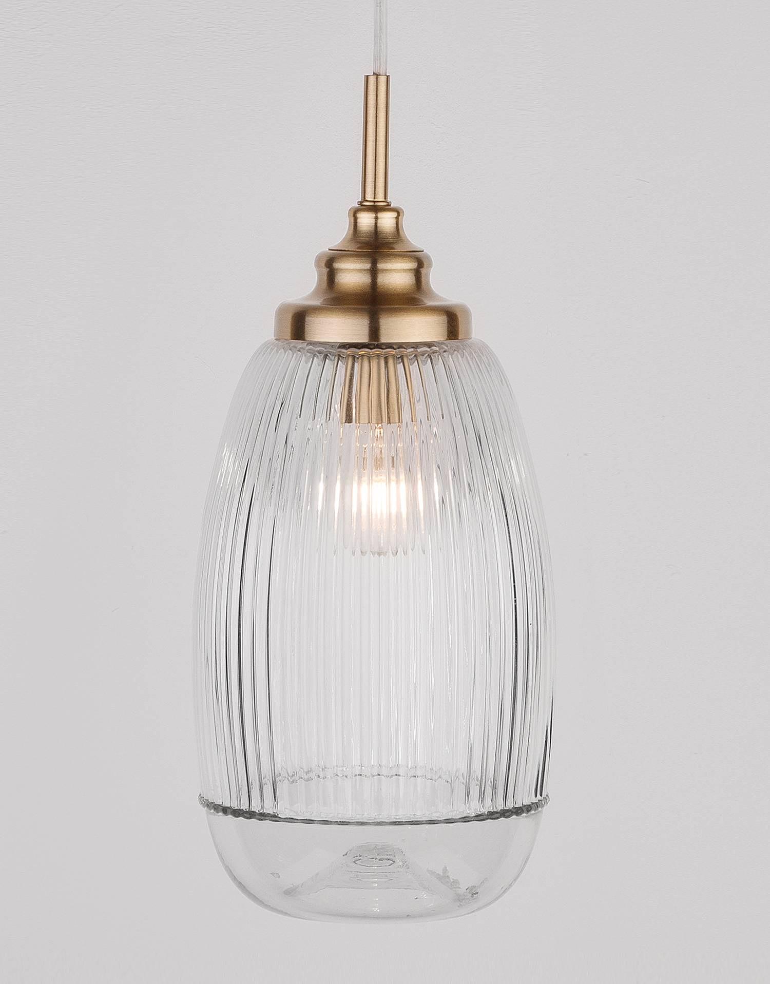 Moon Type A Pendant Lamp Clear Glass Aluminum Single-Bulb 0