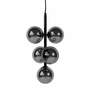 Pendant light 5-flame smoked glass metal grey 1