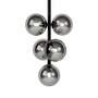 Pendant light 5-flame smoked glass metal grey 2