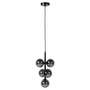 Pendant light 5-flame smoked glass metal grey 3