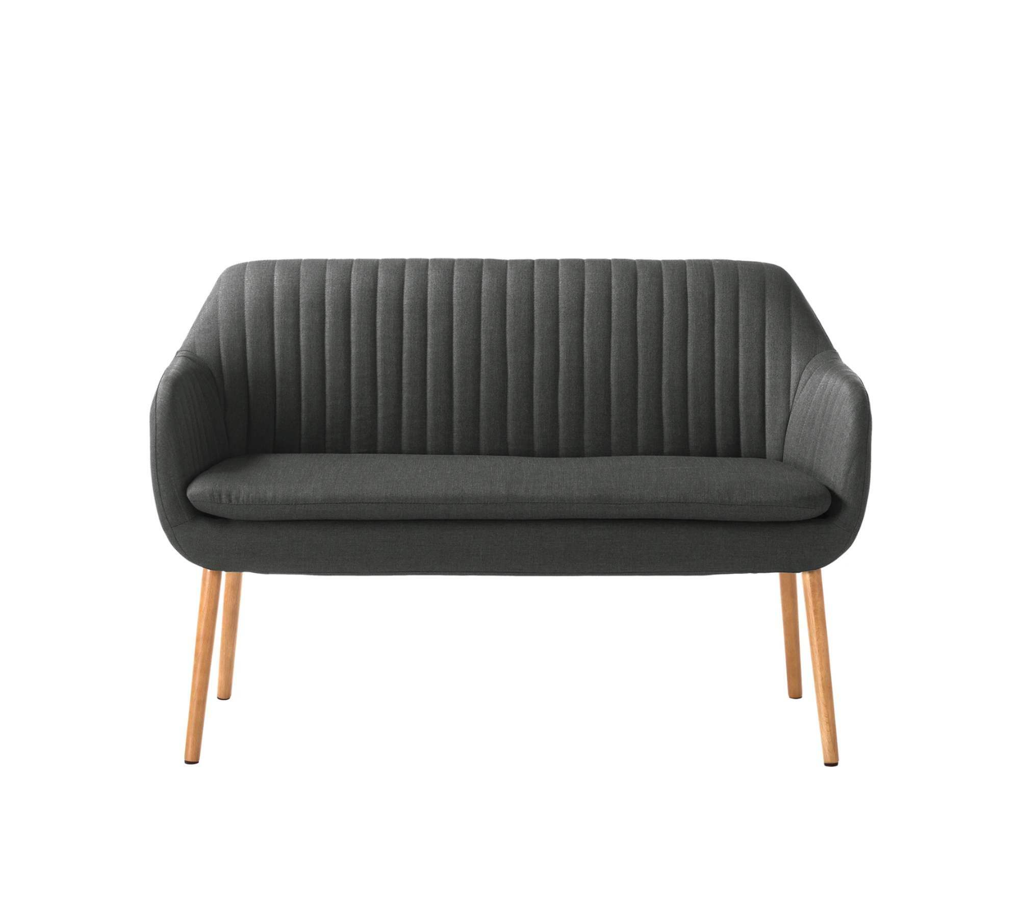 Küchensofa Webstoff Holz Grau 1