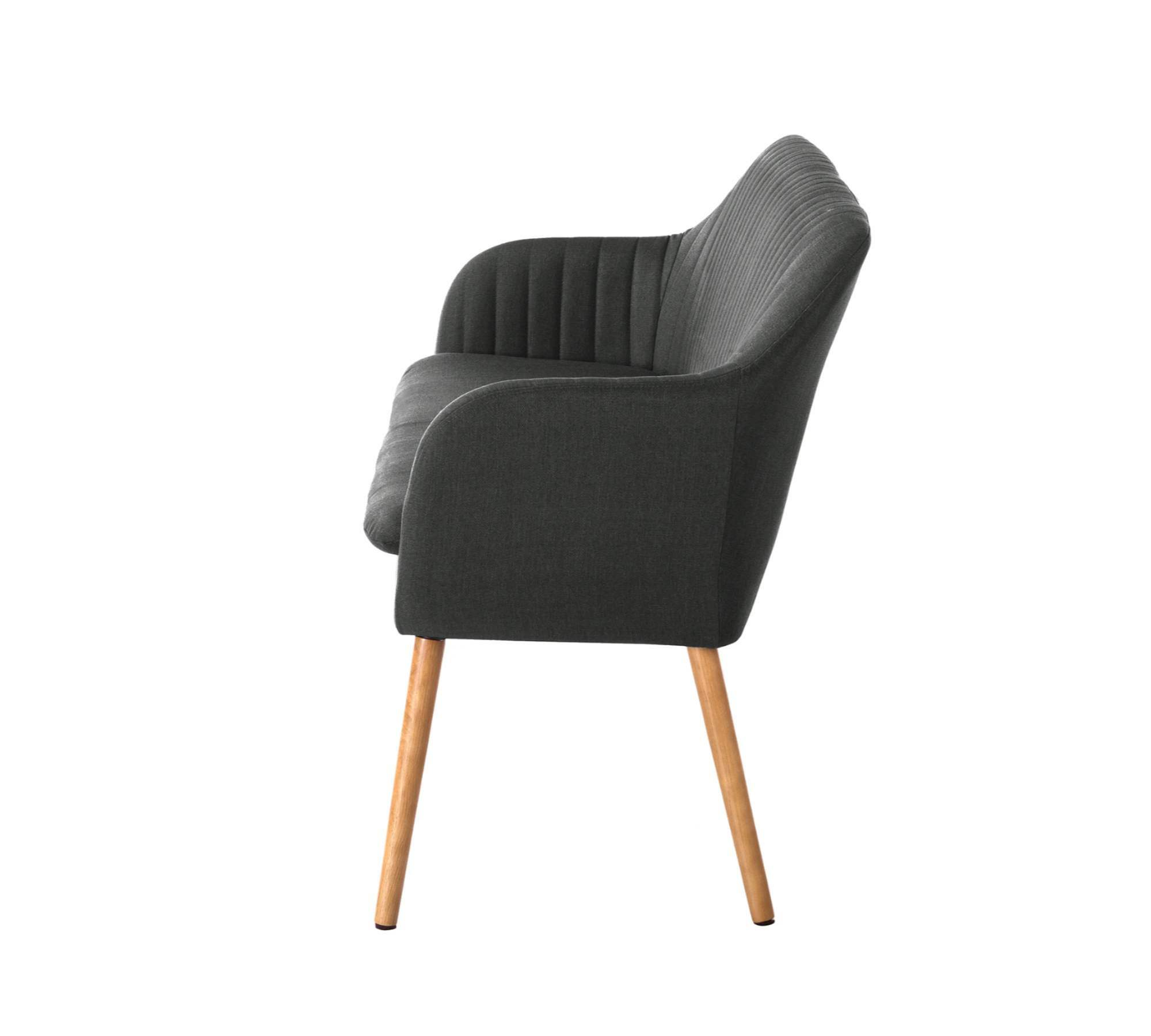 Küchensofa Webstoff Holz Grau 2