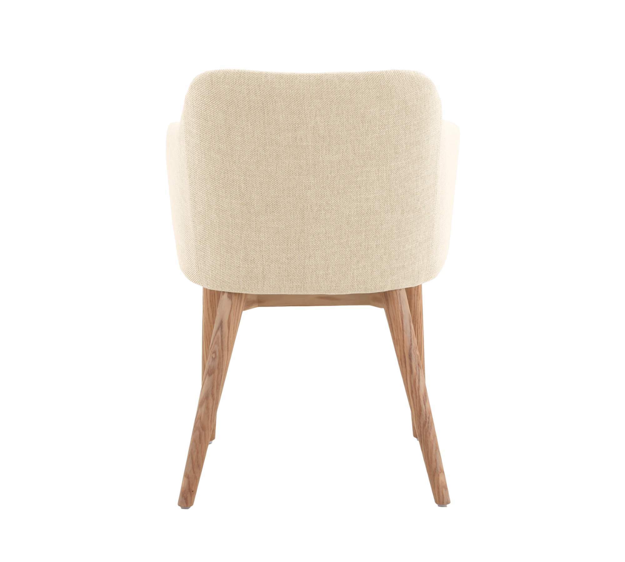 Armlehnstuhl Webstoff Holz Beige 3