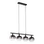 Zea Type B pendant lamp smoked glass iron 4-flame 3