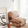 Fold Velvet Armchair Sofa Bed 1-Seater Camel 0