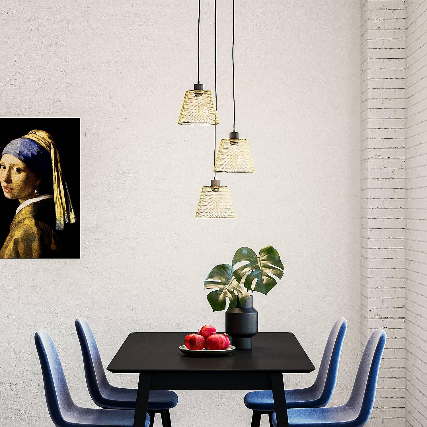 Le Vigan Pendant Lamp Iron 3-bulb 2