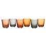 6x Glas mit Schliff Mehrfarbig 0