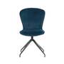 2x Upholstered chair velvet iron blue 3