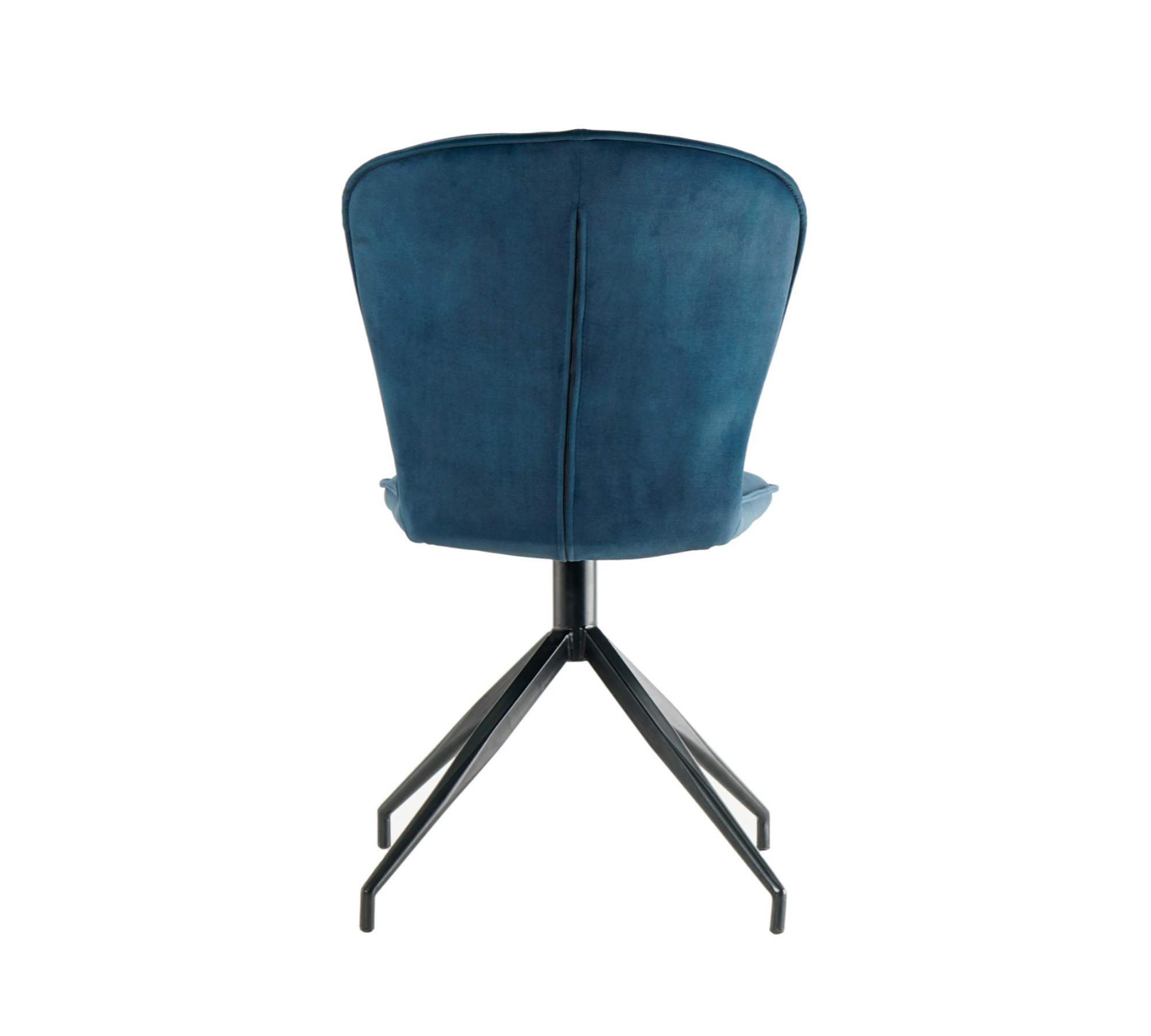 2x Upholstered chair velvet iron blue 5