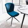 2x Polsterstuhl Samt Eisen Blau 0