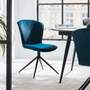 2x Upholstered chair velvet iron blue 1