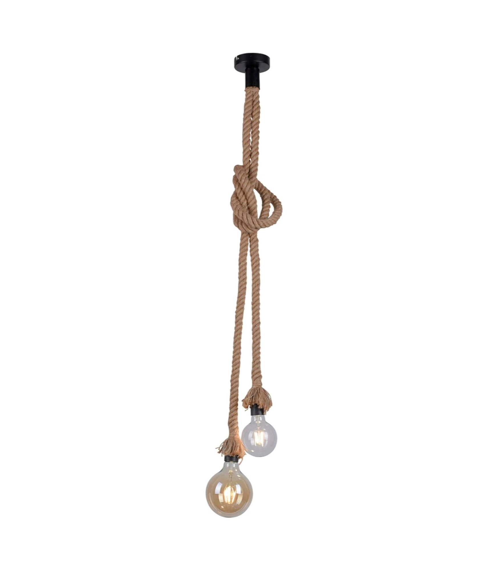 Pendant lamp 2-bulb Natural fiber Natural 1