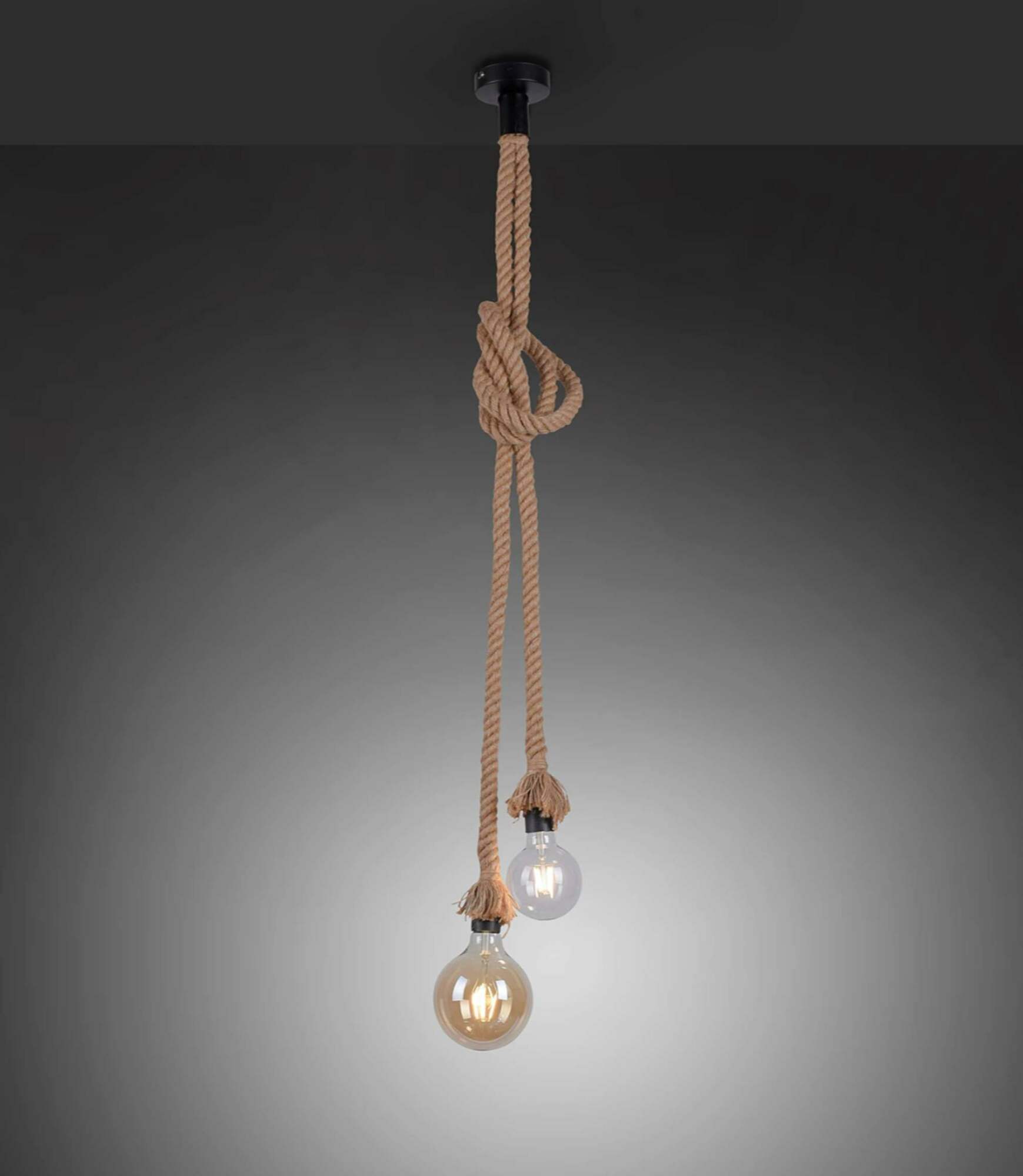 Pendant lamp 2-bulb Natural fiber Natural 3