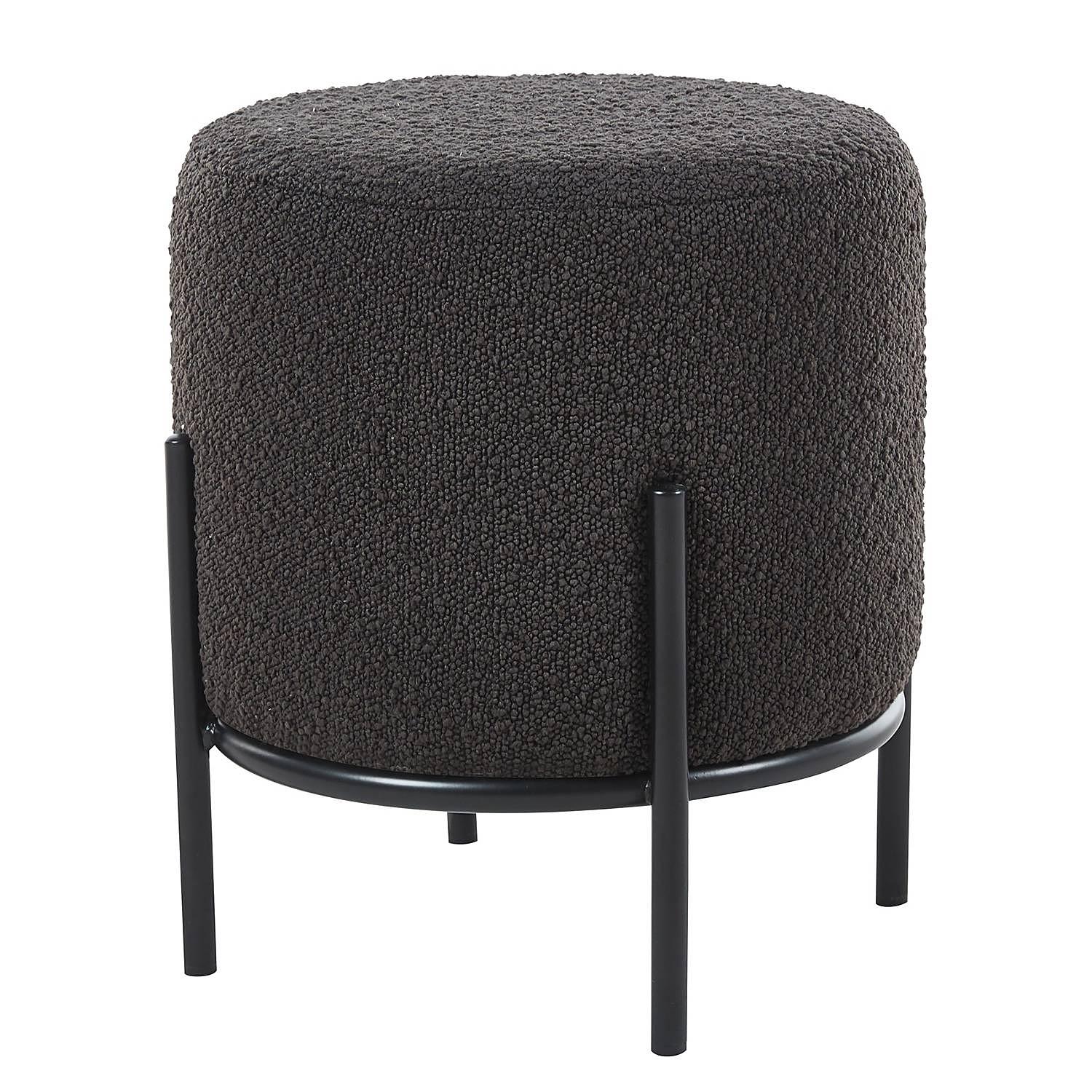 Upholstered stool Bumyra boucle anthracite 2