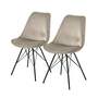 2x dining chair velvet metal sand 0