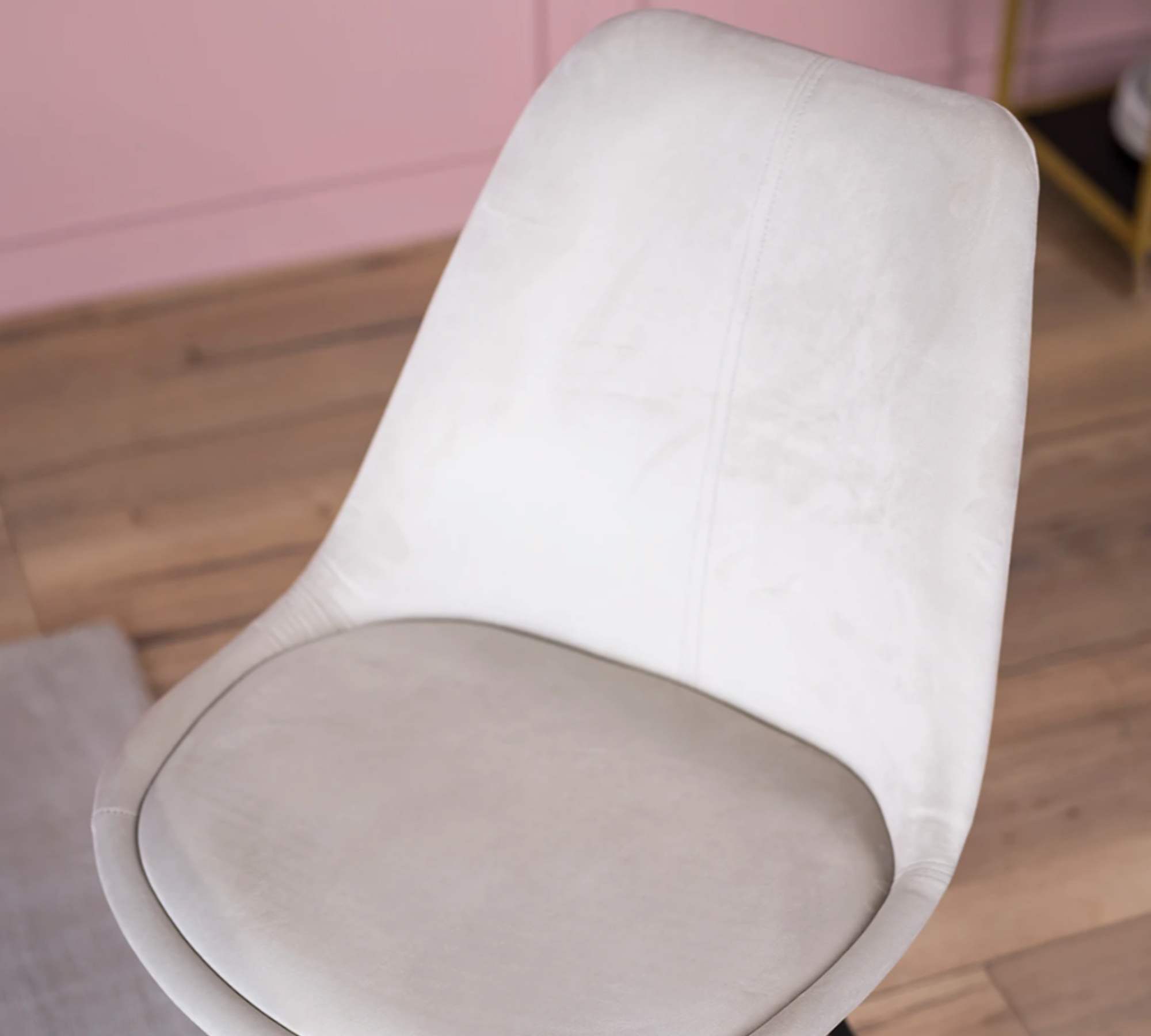 2x dining chair velvet metal sand 5