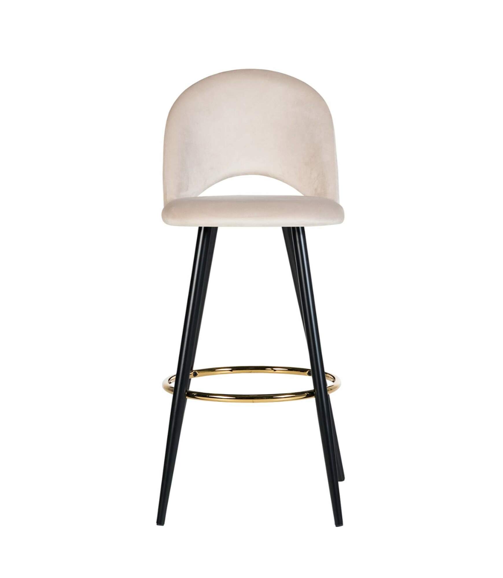 Bar stool Velvet Metal Cream 3