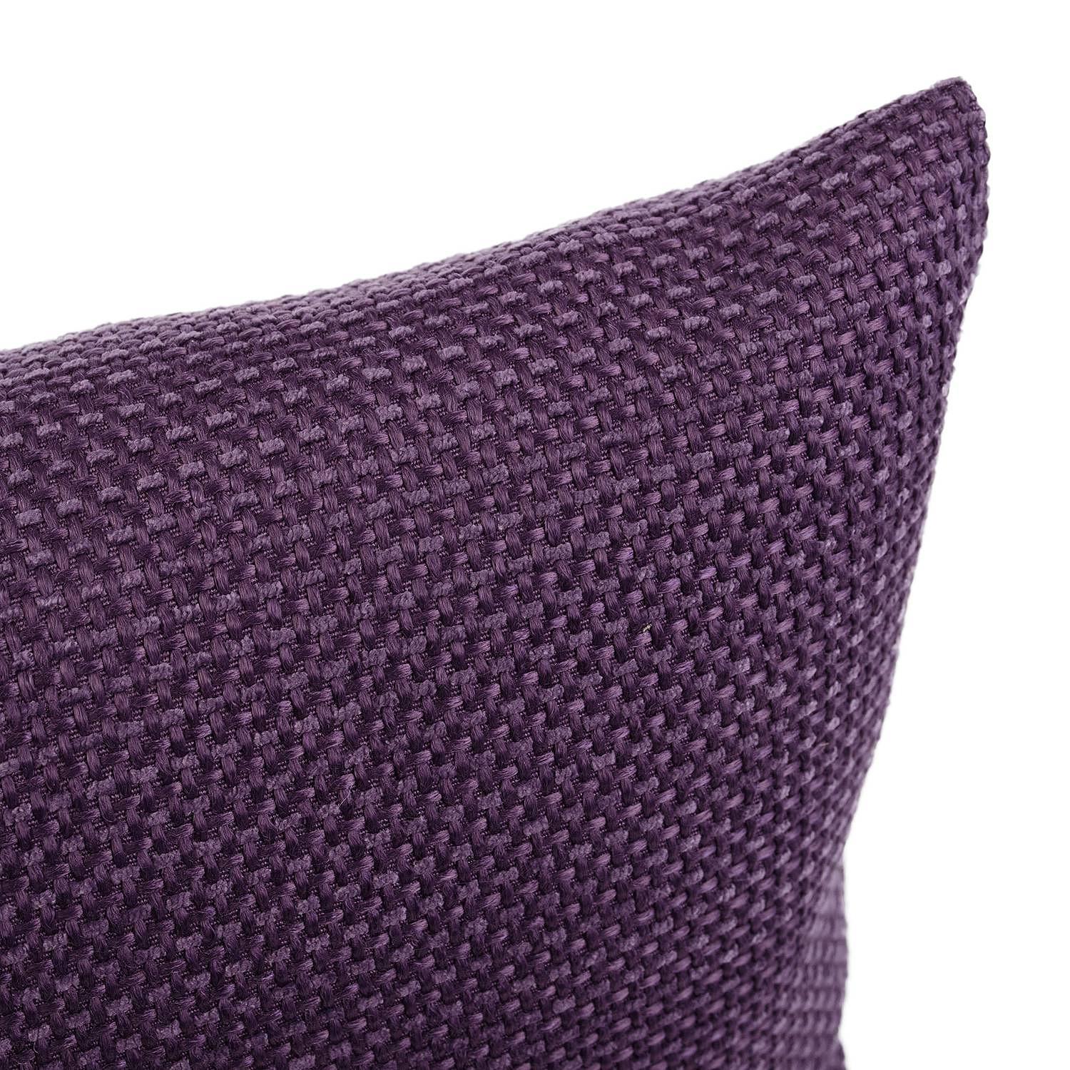 2x Dallas Cushion Cover Synthetic Fabric Dark Purple 40 x 40 cm 1