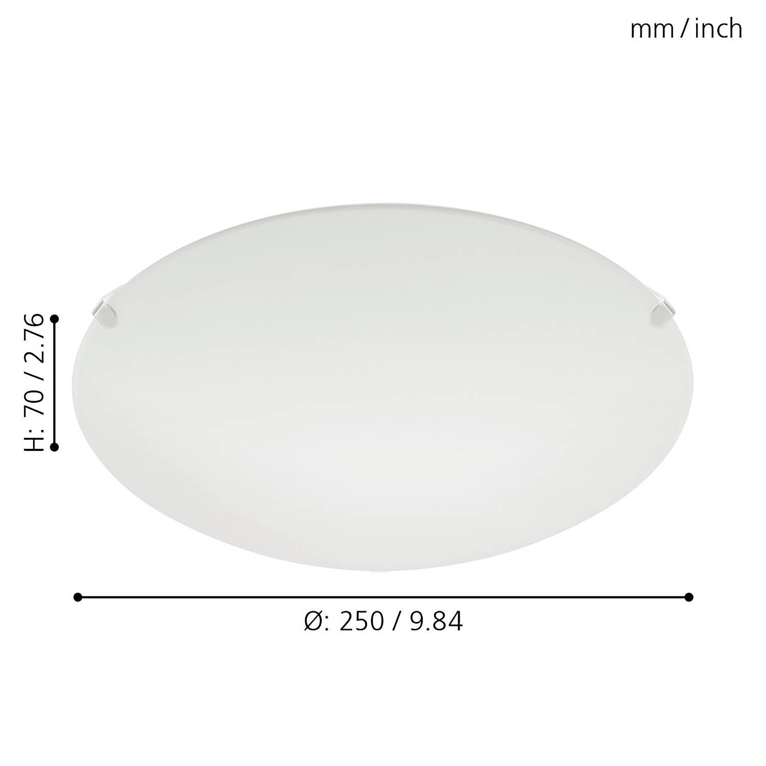 Ceiling light Mars III Glass Steel 1-bulb White 4