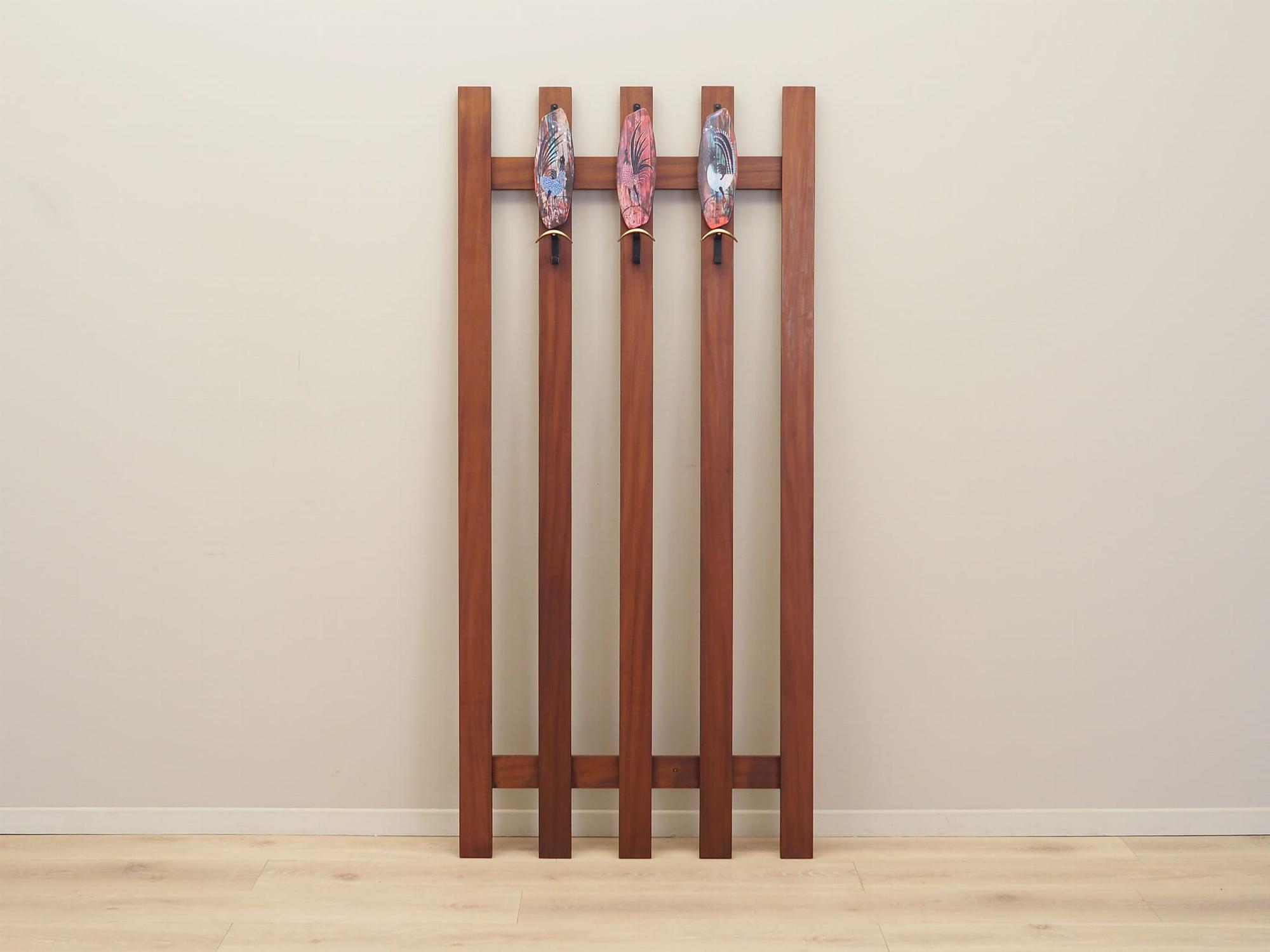 Teak wall coat rack 1970s 1