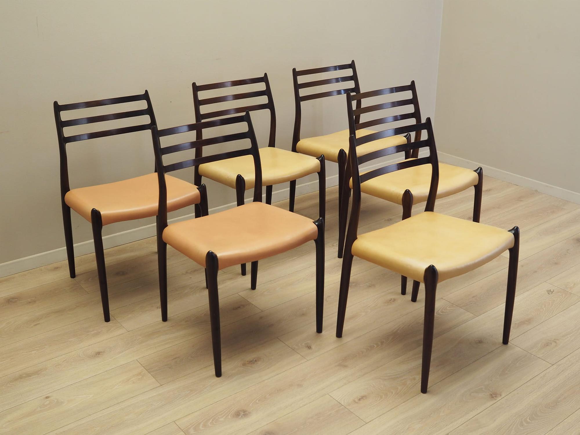 Sechser-Set Mahogany Stühle 1960 Jahre 2