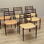 Sechser-Set Mahogany Stühle 1960 Jahre 1