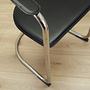 4x Dining chair leather metal 1980s 2