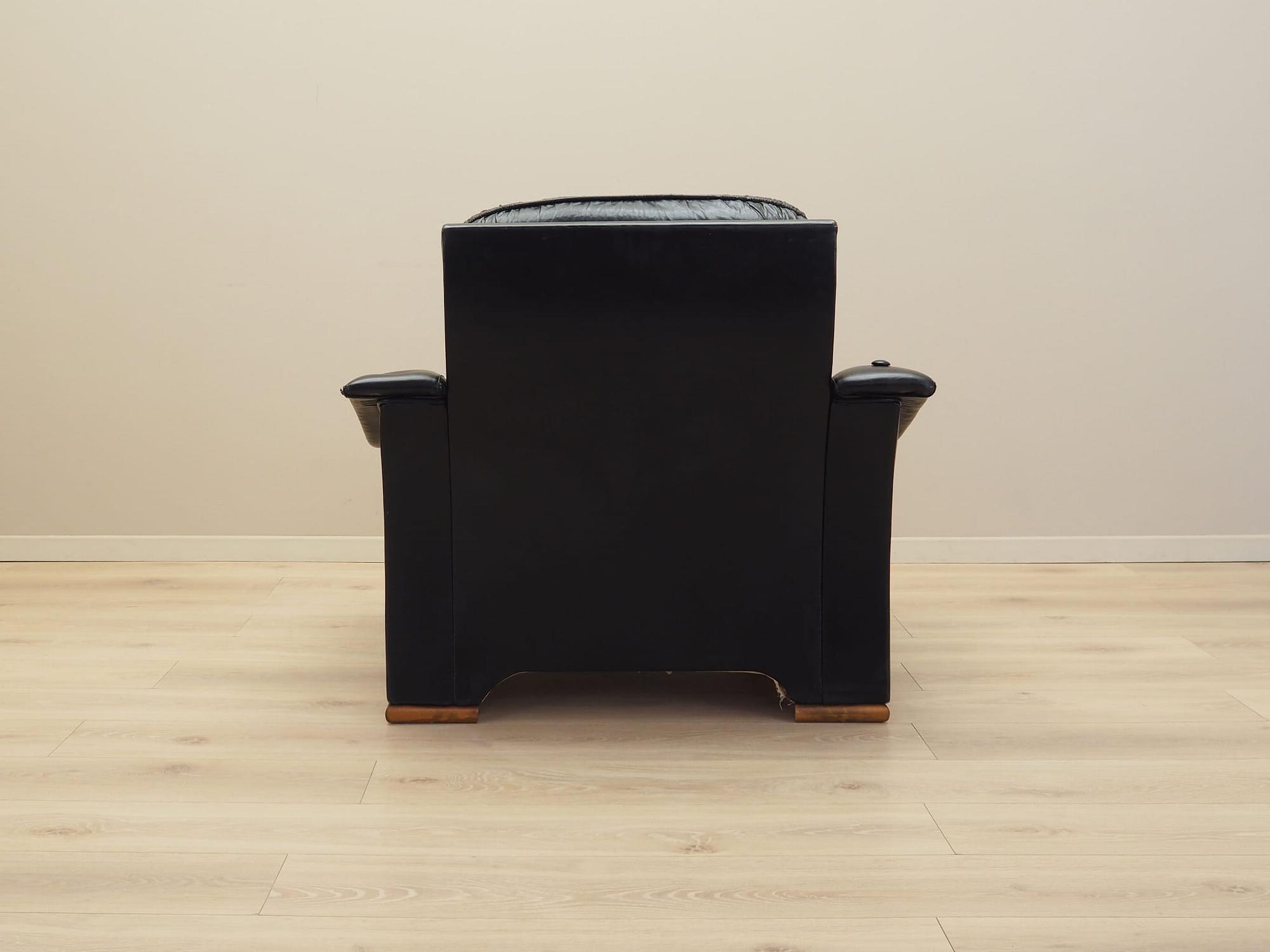 Armchair Faux Leather Black 1980s 7