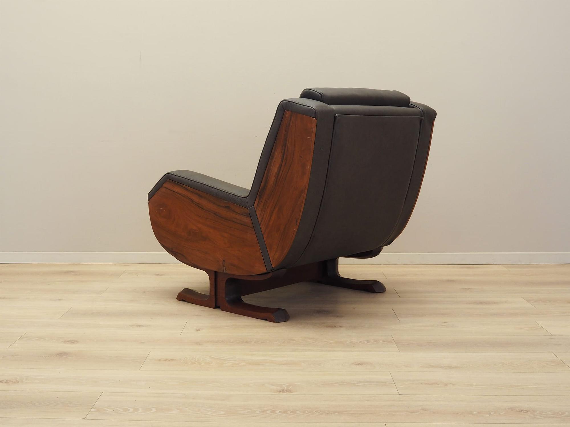 Armchair Leather Dark Brown 1970s 4