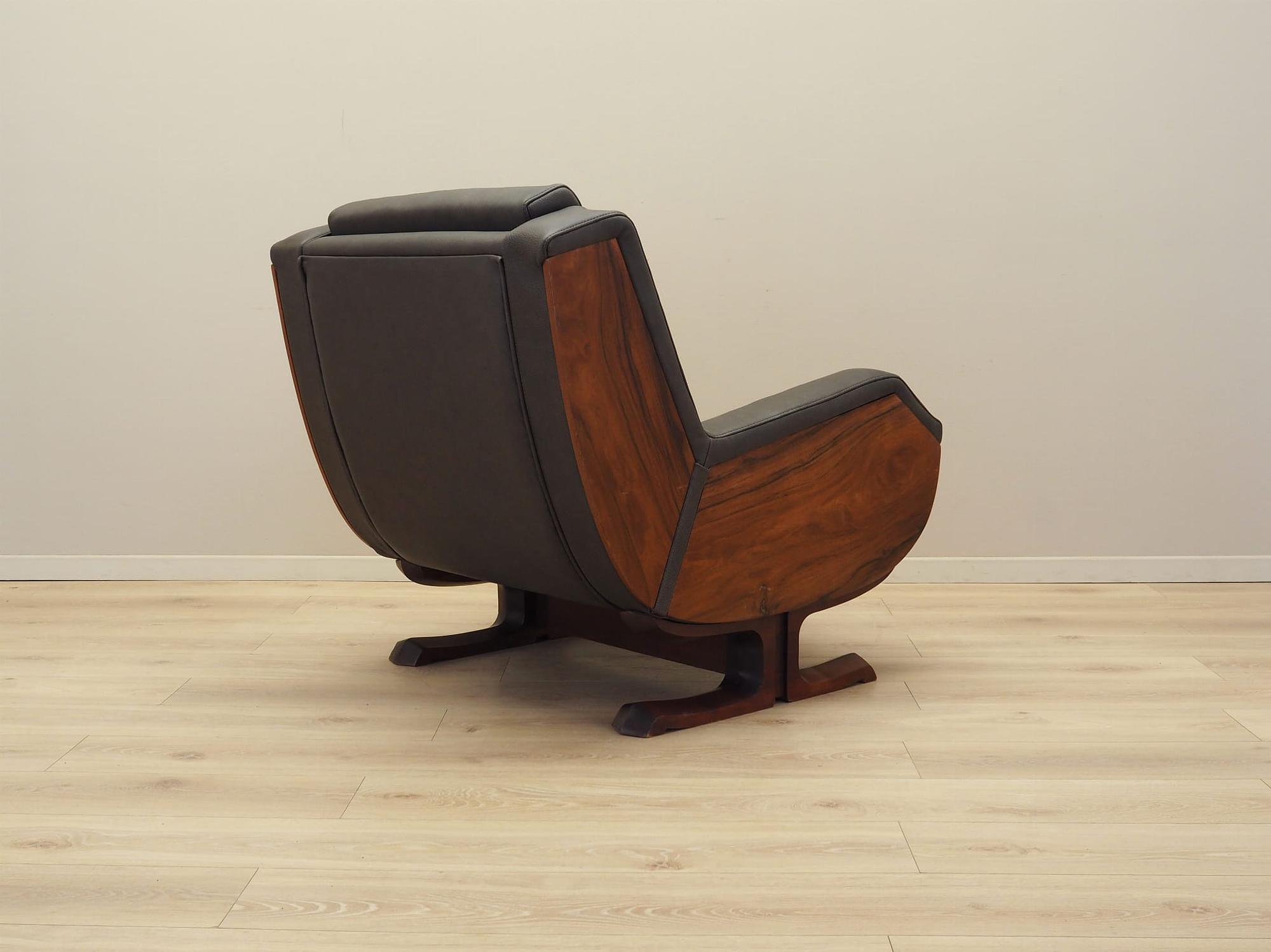 Armchair Leather Dark Brown 1970s 6